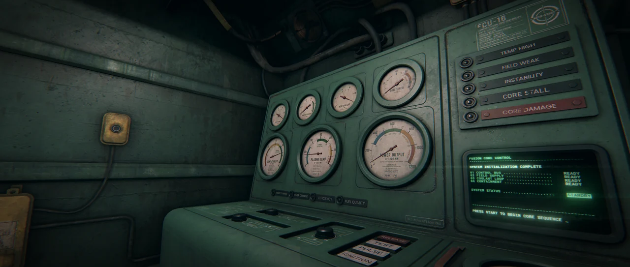 The reactor console and analog instruments.